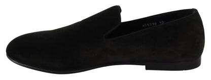 Dolce &amp;amp; Gabbana Gröna Sammets Slip On Herrloafers