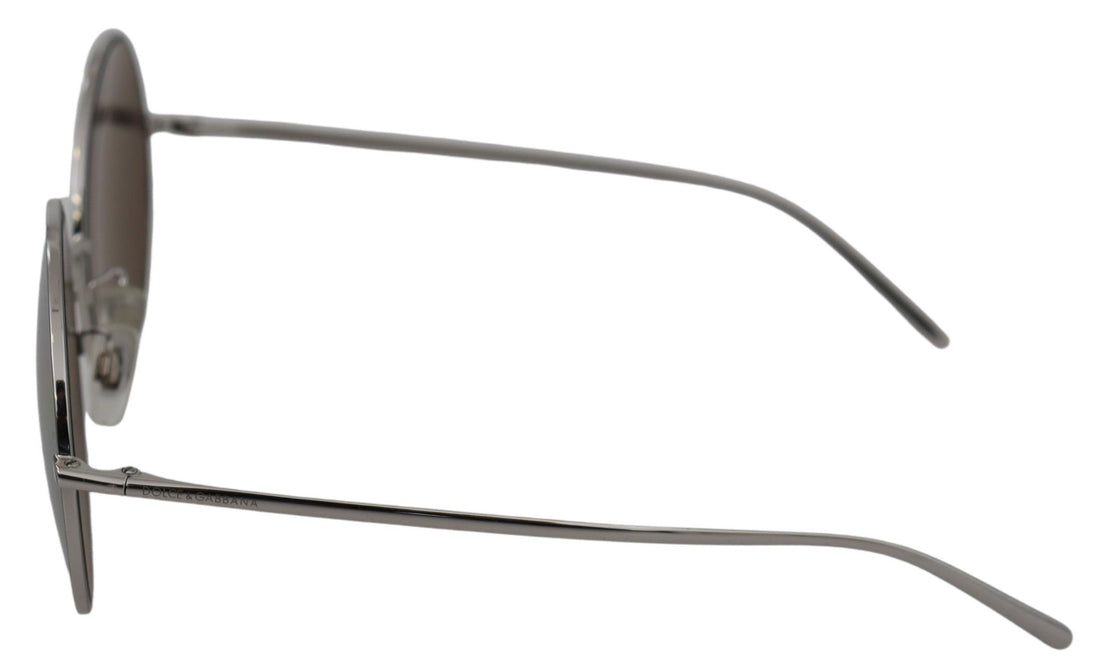 Dolce &amp; Gabbana Silver Plated Round Gray Le nses Women Sunglasses