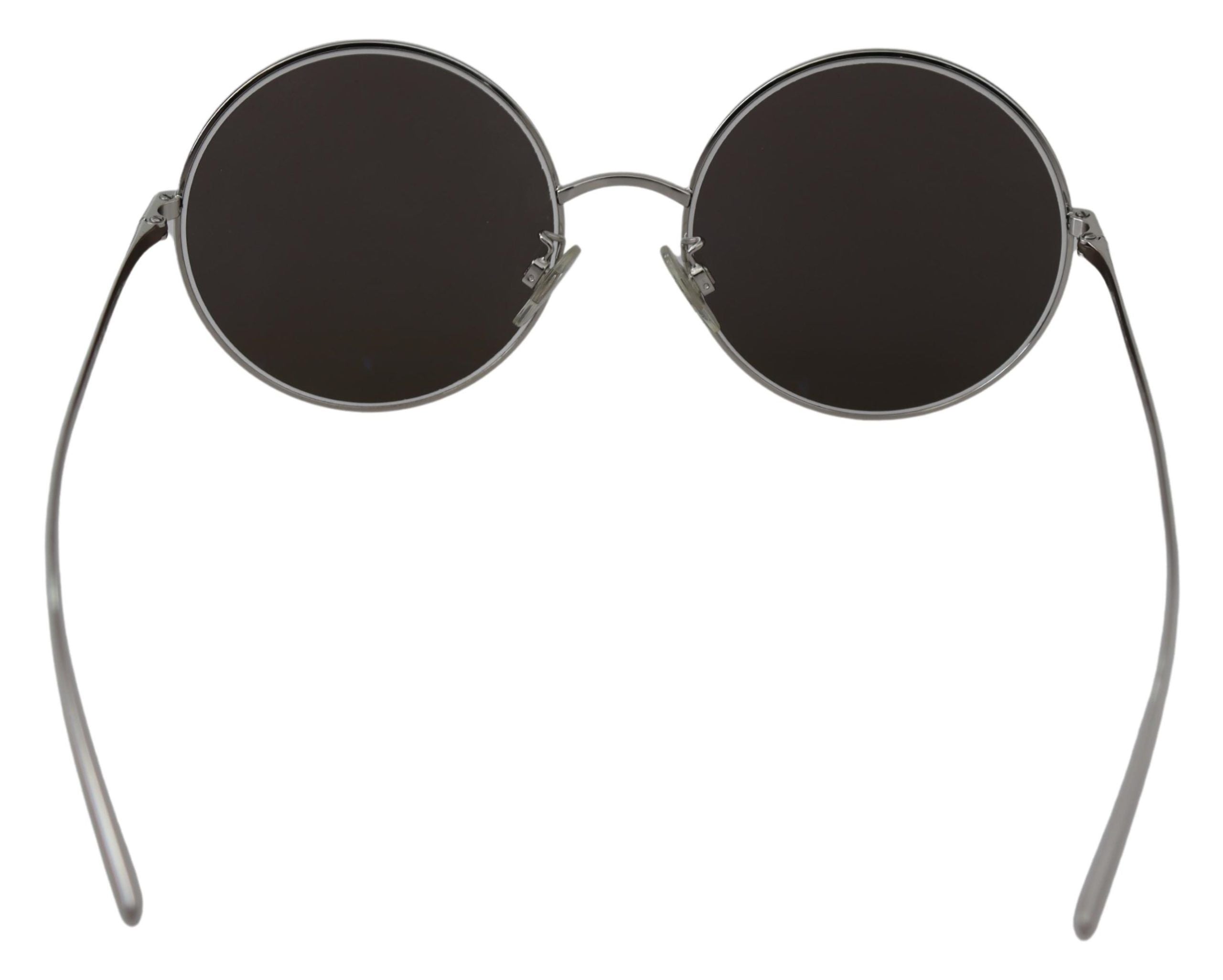 Dolce &amp; Gabbana Silver Plated Round Gray Le nses Women Sunglasses