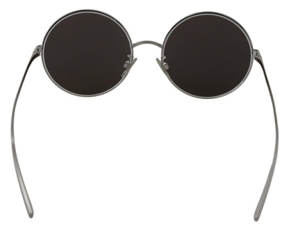 Dolce &amp; Gabbana Silver Plated Round Gray Le nses Women Sunglasses
