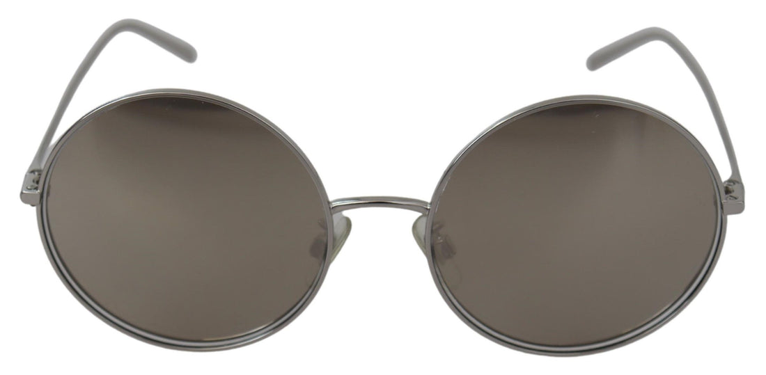Dolce &amp; Gabbana Silver Plated Round Gray Le nses Women Sunglasses
