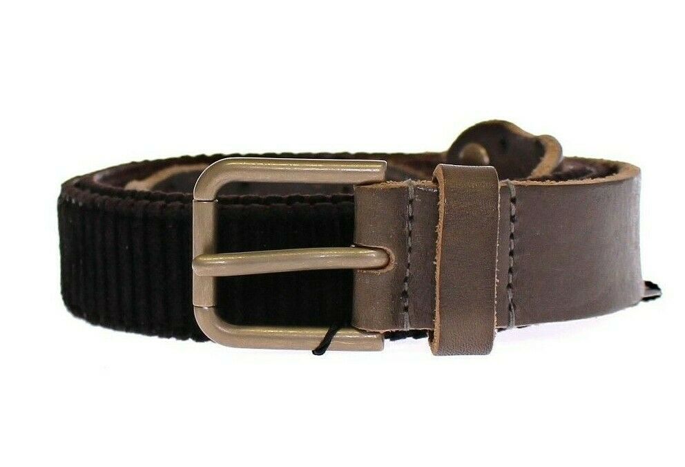 Dolce &amp; Gabbana Brown Leather Logo Cintura Gürtel Belt