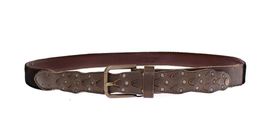 Dolce &amp; Gabbana Brown Leather Logo Cintura Gürtel Belt