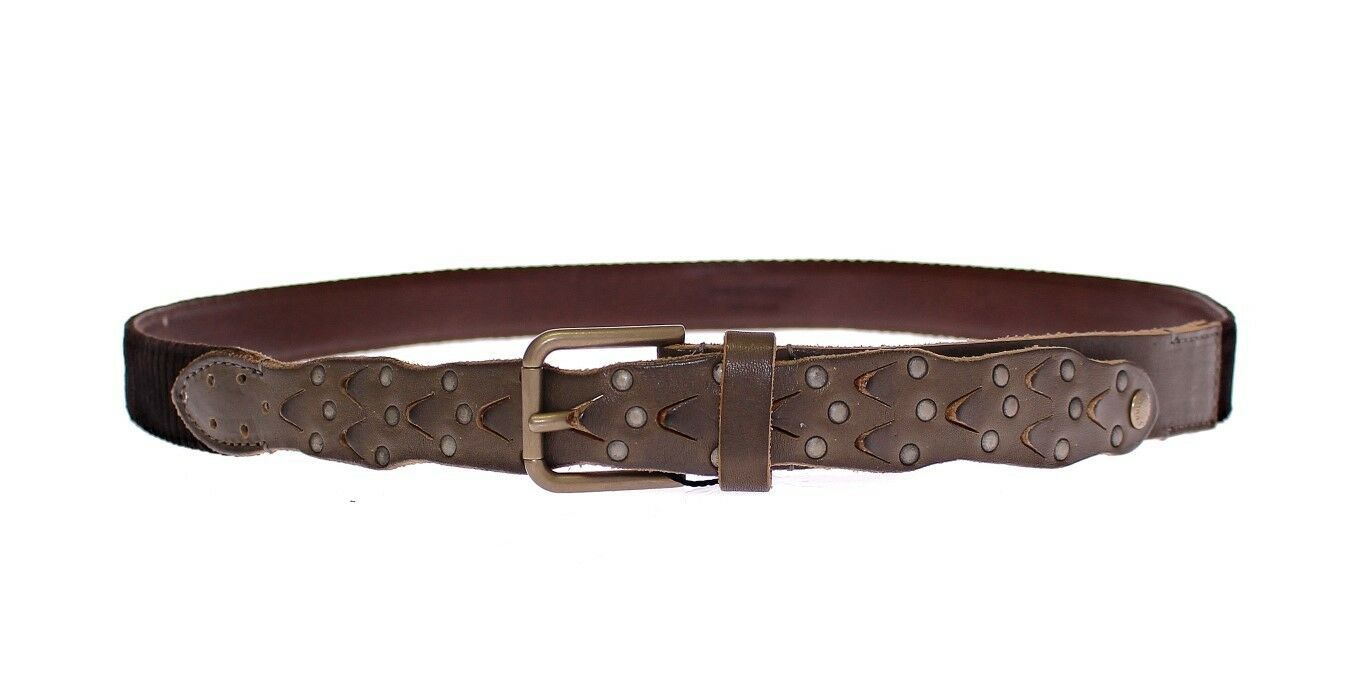 Dolce &amp; Gabbana Brown Leather Logo Cintura Gürtel Belt