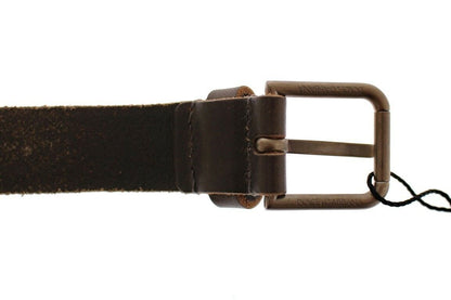Dolce &amp; Gabbana Brown Leather Logo Cintura Gürtel Belt