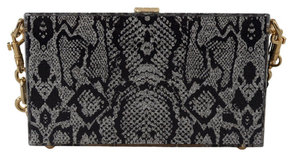 Dolce &amp; Gabbana Gray Fashion Devotion Clutch Plexi SICILY BOX Purse