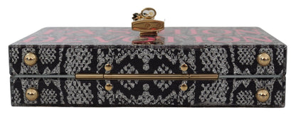 Dolce &amp; Gabbana Gray Fashion Devotion Clutch Plexi SICILY BOX Purse