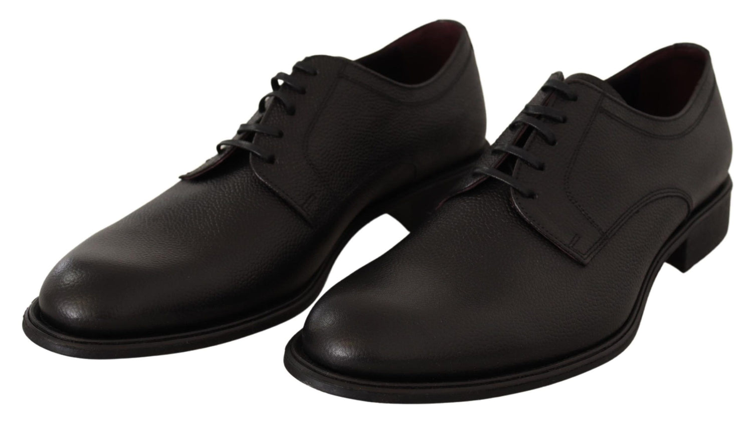 Dolce &amp;amp; Gabbana Svarta Läderskor Med Snörning Herr Formella Derbyskor