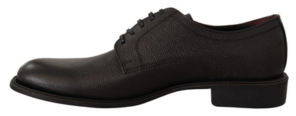 Dolce &amp;amp; Gabbana Svarta Läderskor Med Snörning Herr Formella Derbyskor