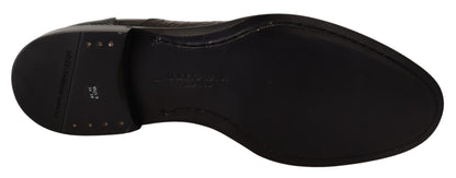 Dolce &amp;amp; Gabbana Svarta Läderskor med Exotiska Skinn