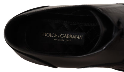 Dolce &amp;amp; Gabbana Svarta Läderskor med Exotiska Skinn