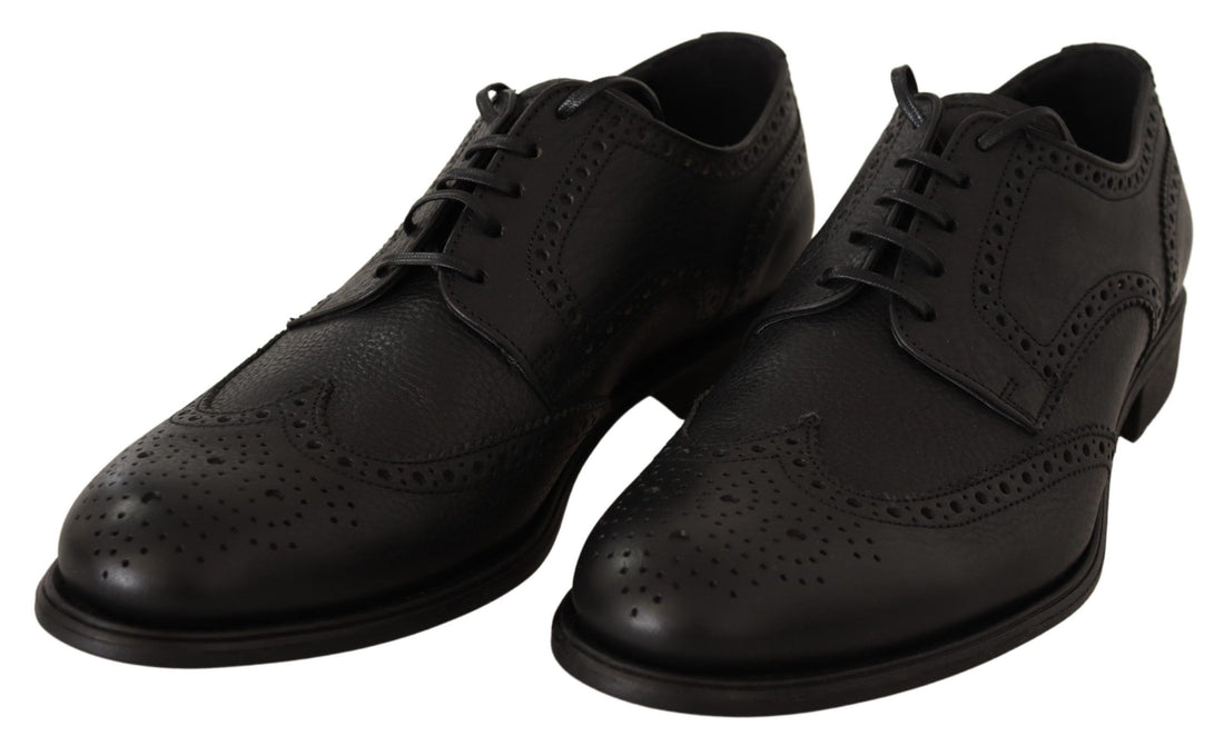 Dolce &amp;amp; Gabbana Svarta Läder Oxford Wingtip Formella Klädskor