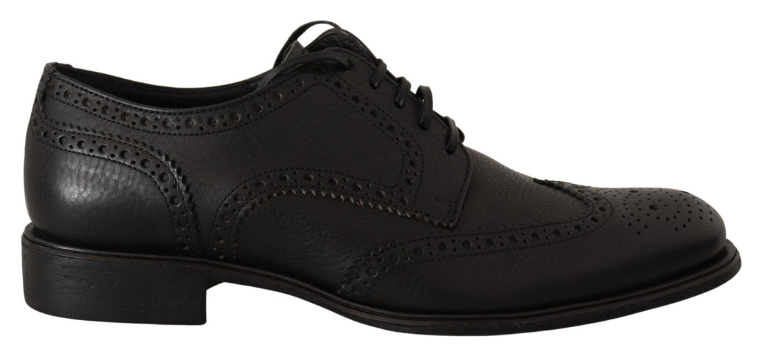Dolce &amp;amp; Gabbana Svarta Läder Oxford Wingtip Formella Klädskor