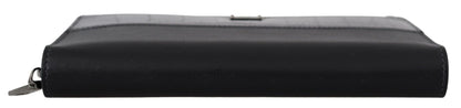 Dolce &amp;amp; Gabbana svart Continental Clutch-plånbok i läder med dragkedja