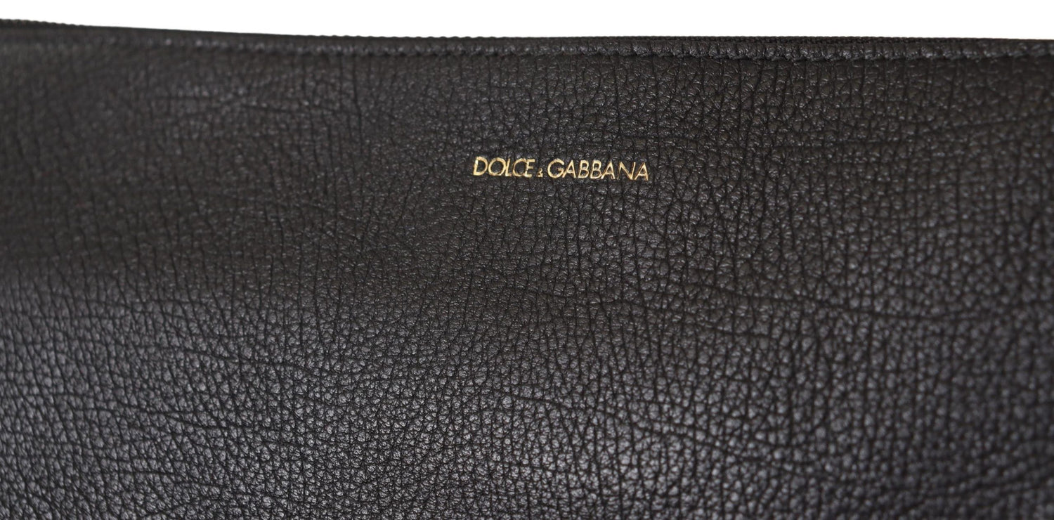 Dolce &amp;amp; Gabbana Svart Exotisk Läder Axelremsväska Alta Sartoria