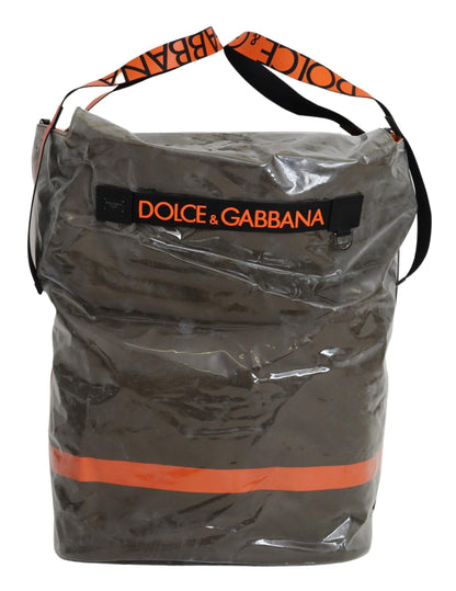 Dolce &amp;amp; Gabbana bomullsväska för män, stor grön shoppingväska