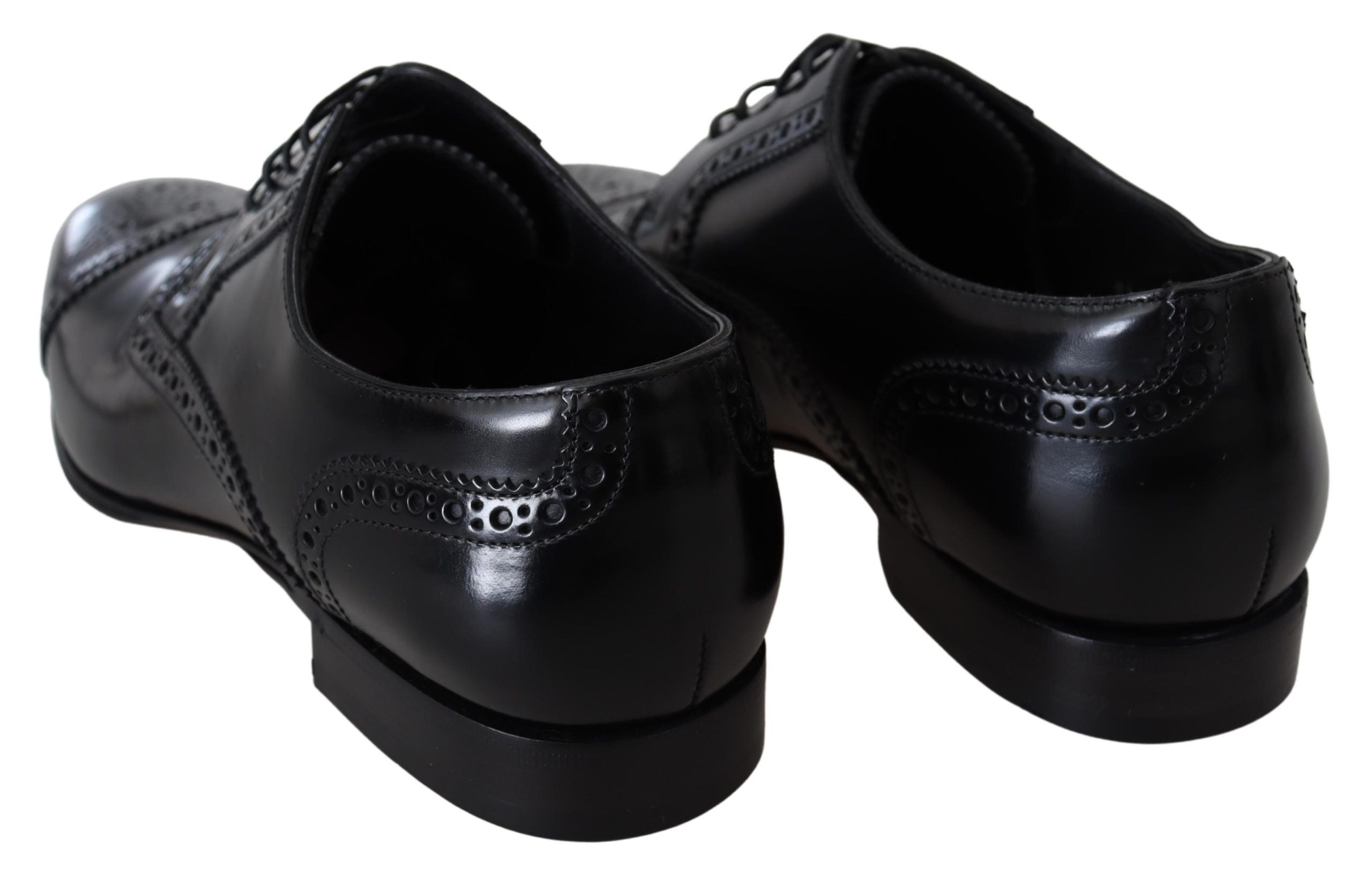 Dolce &amp;amp; Gabbana Svarta Läder Herr Derby Formella Loafers Skor