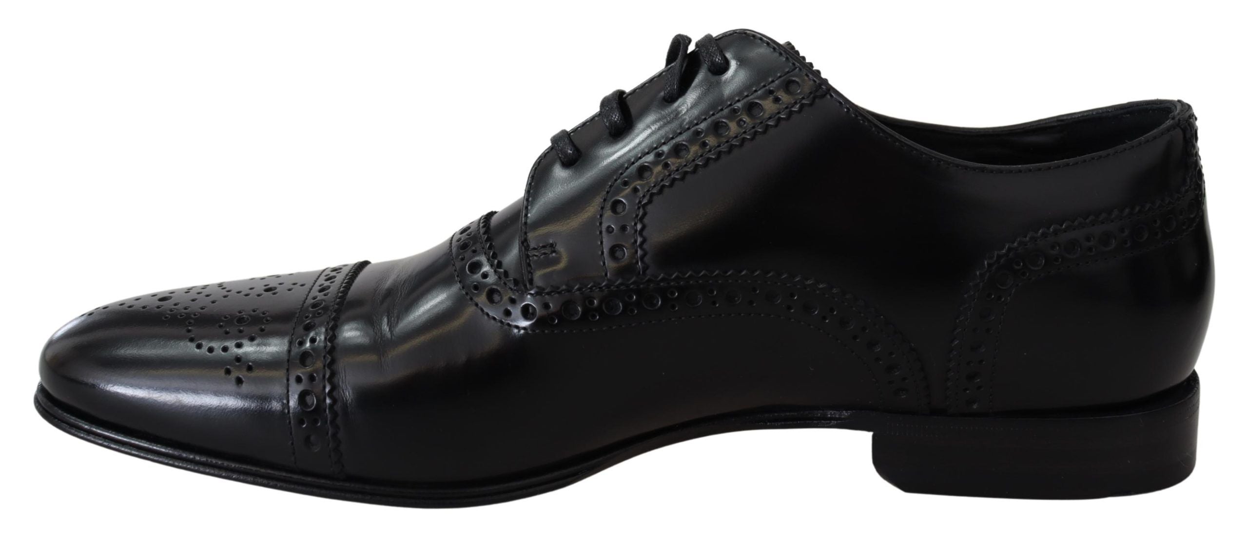 Dolce &amp;amp; Gabbana Svarta Läder Herr Derby Formella Loafers Skor