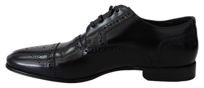 Dolce &amp;amp; Gabbana Svarta Läder Herr Derby Formella Loafers Skor