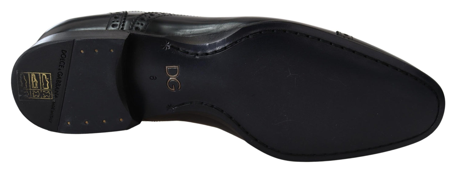 Dolce &amp;amp; Gabbana Svarta Läder Herr Derby Formella Loafers Skor
