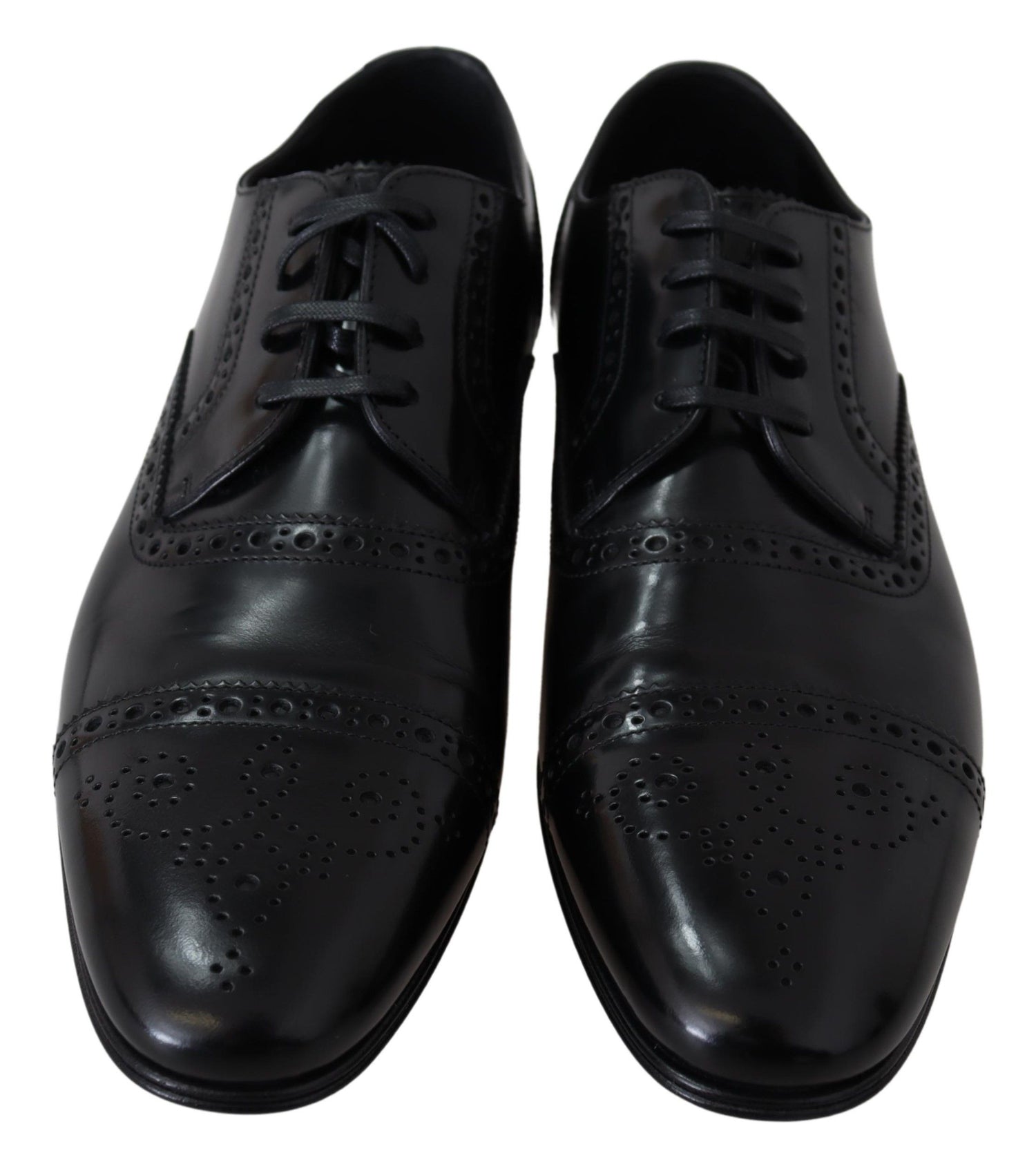 Dolce &amp;amp; Gabbana Svarta Läder Herr Derby Formella Loafers Skor