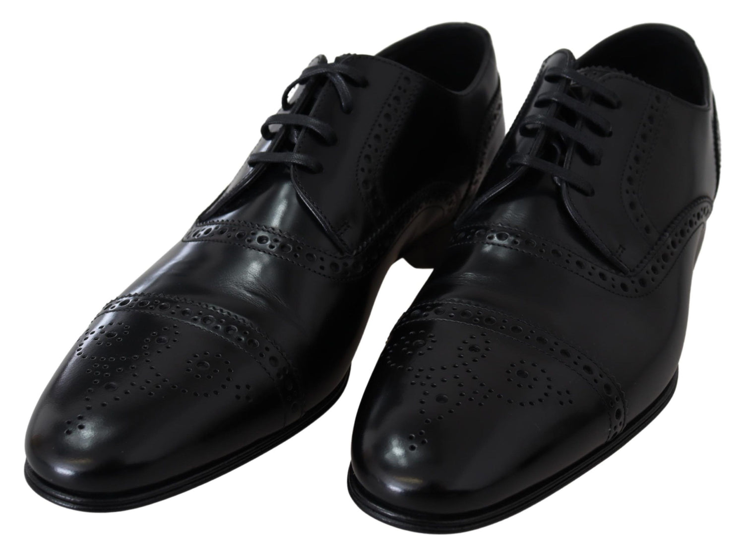 Dolce &amp;amp; Gabbana Svarta Läder Herr Derby Formella Loafers Skor