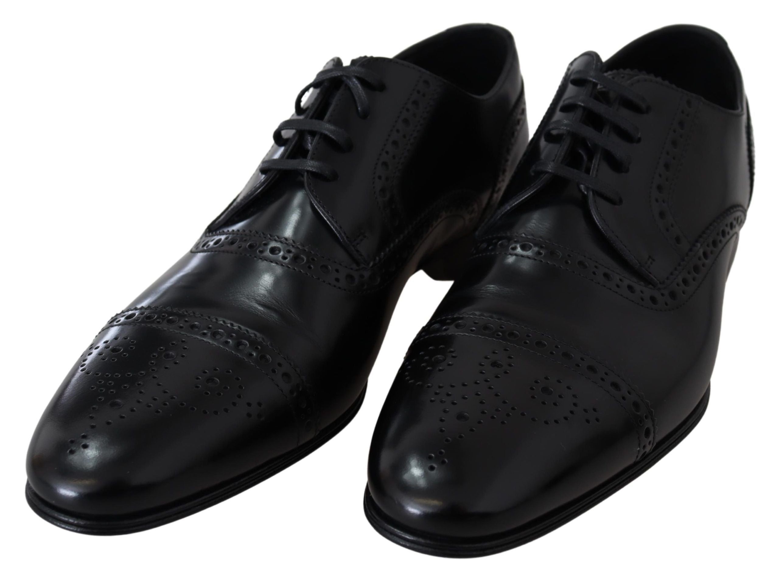 Dolce &amp;amp; Gabbana Svarta Läder Herr Derby Formella Loafers Skor