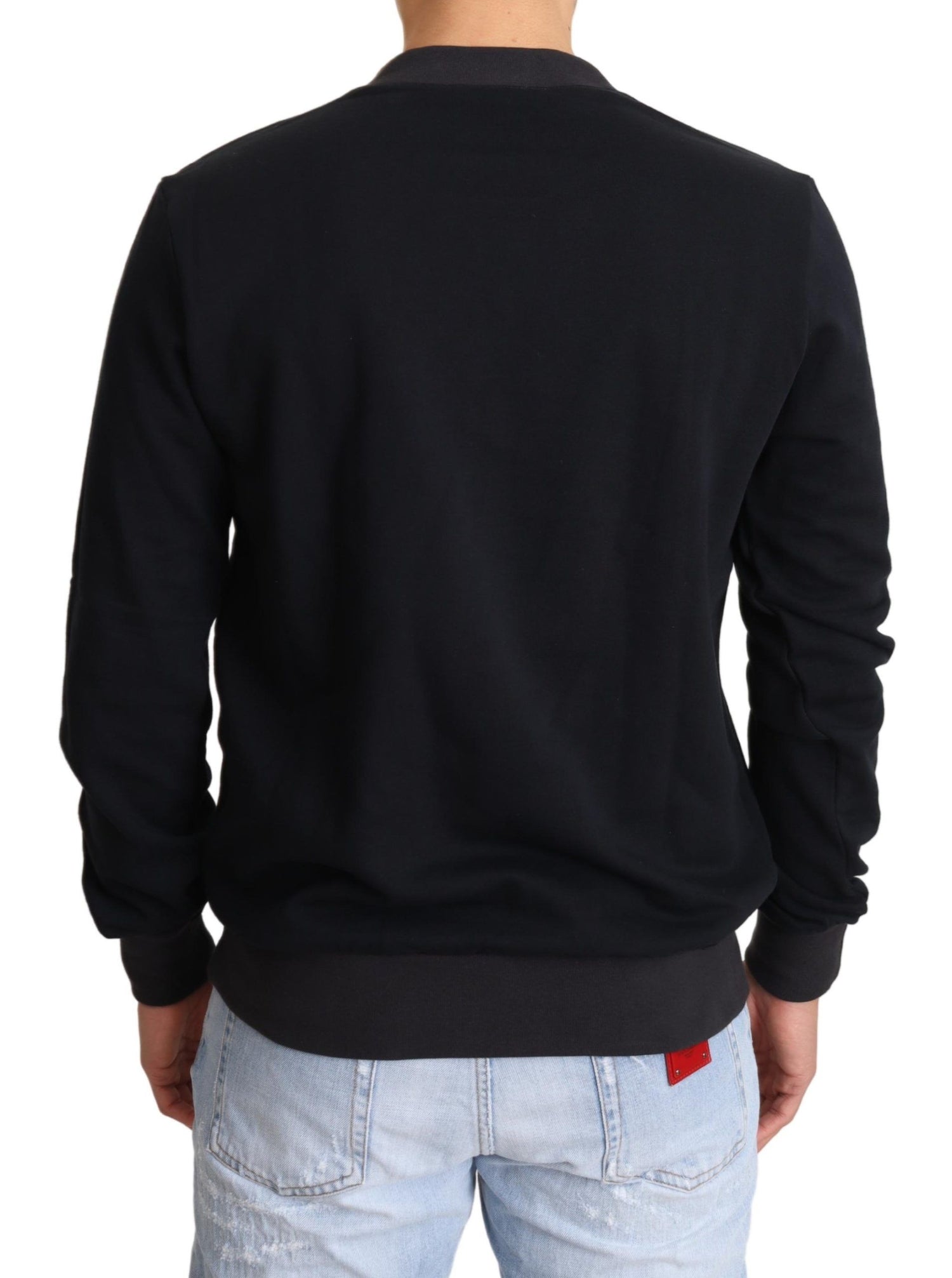 Dolce &amp; Gabbana Blue Crown King Cotton Pullover Sweater