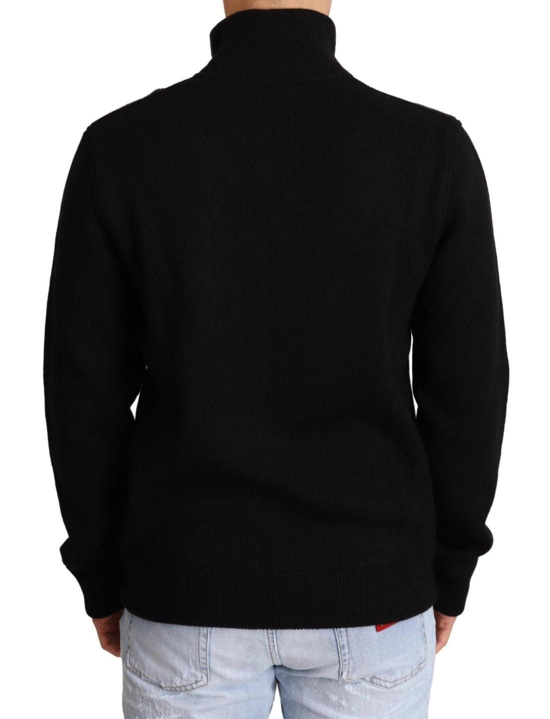 Dolce &amp; Gabbana Black Cashmere Zipper Mens Sweater