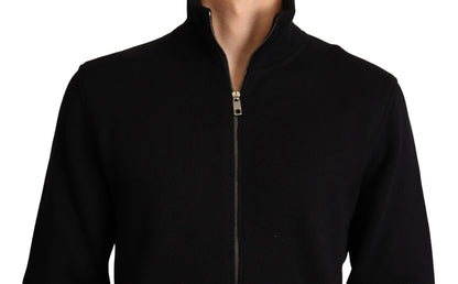 Dolce &amp; Gabbana Black Cashmere Zipper Mens Sweater