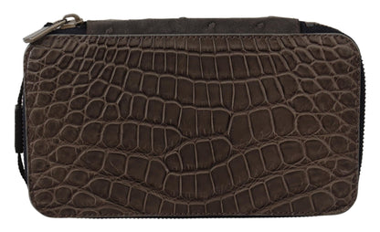Dolce &amp;amp; Gabbana grått läderfodral med necessär och rakväska