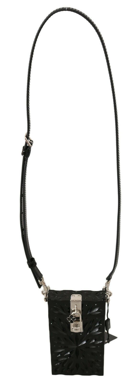 Dolce &amp; Gabbana Black Crystal Plexiglass Cross Cigarette Case Holder