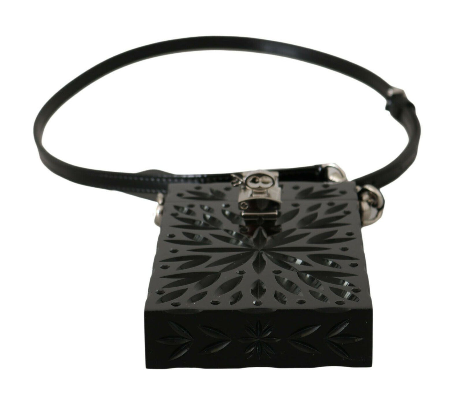 Dolce &amp; Gabbana Black Crystal Plexiglass Cross Cigarette Case Holder