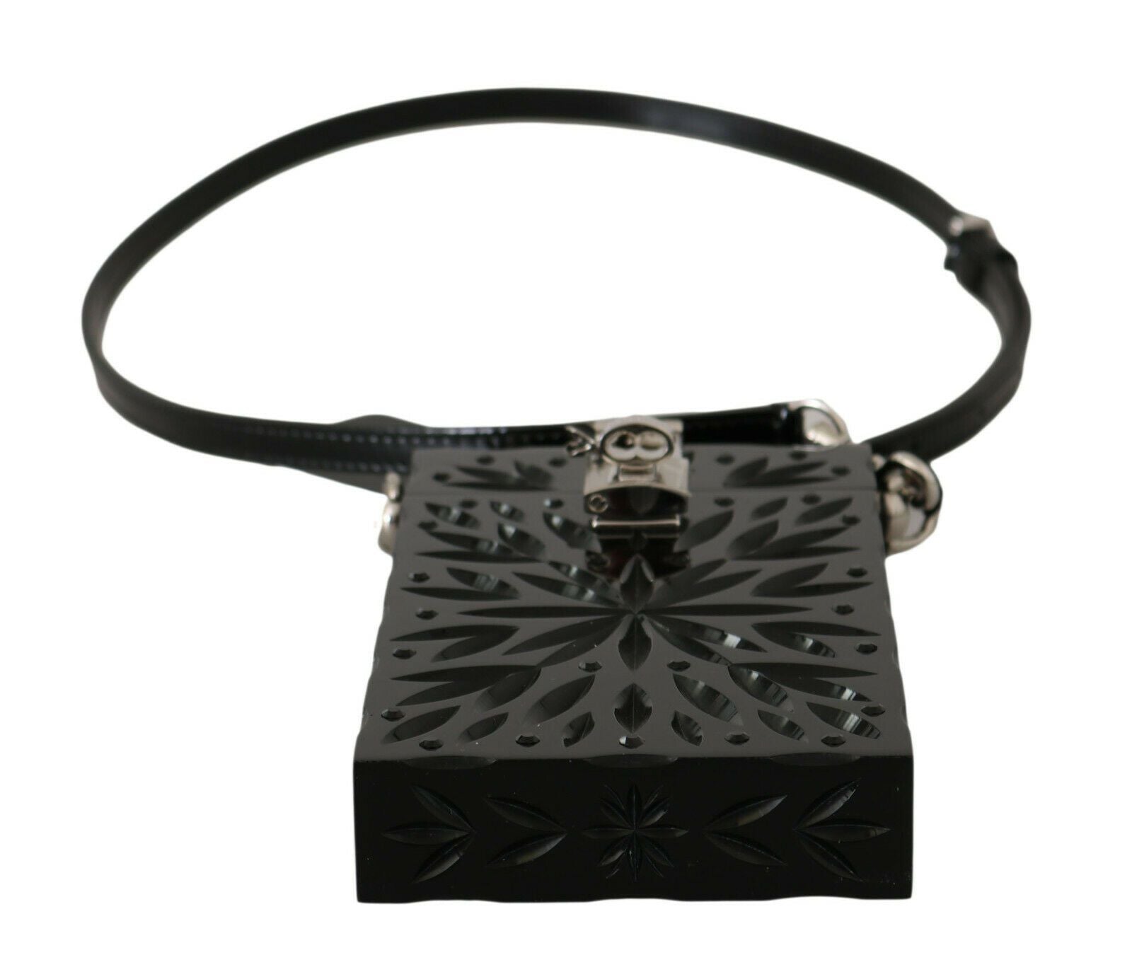 Dolce &amp; Gabbana Black Crystal Plexiglass Cross Cigarette Case Holder