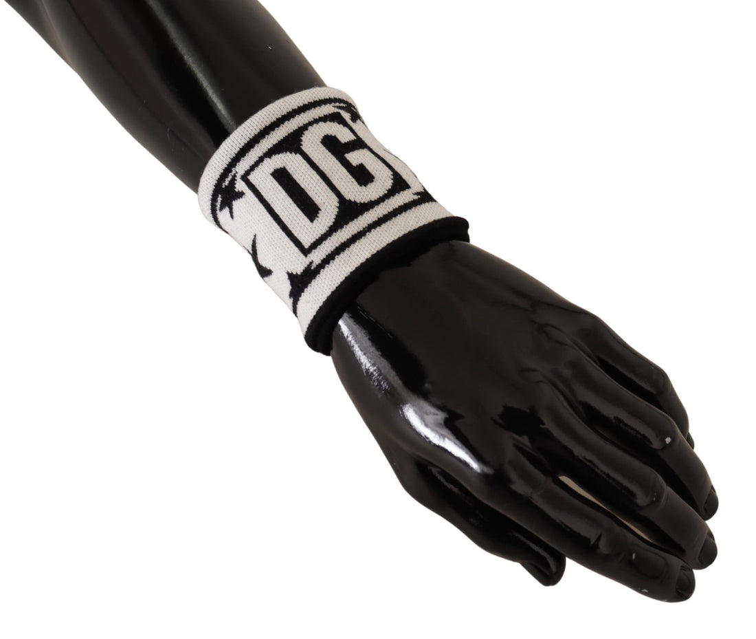 Dolce &amp; Gabbana White Black Wool Logo 