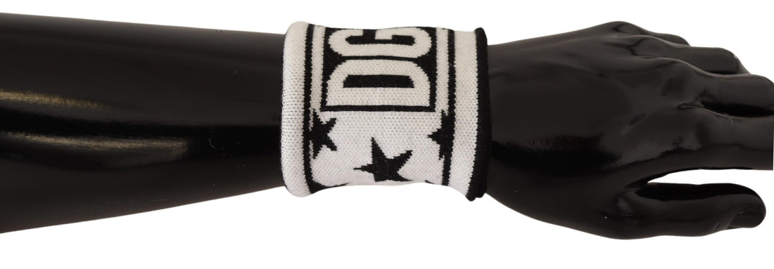 Dolce &amp; Gabbana White Black Wool Logo 