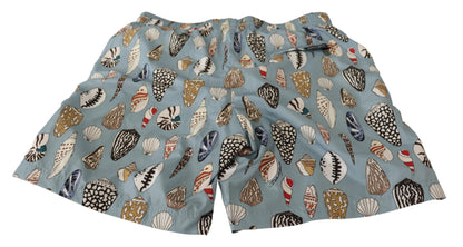 Dolce &amp;amp; Gabbana Blå Snäckskal Strandkläder Badkläder Shorts