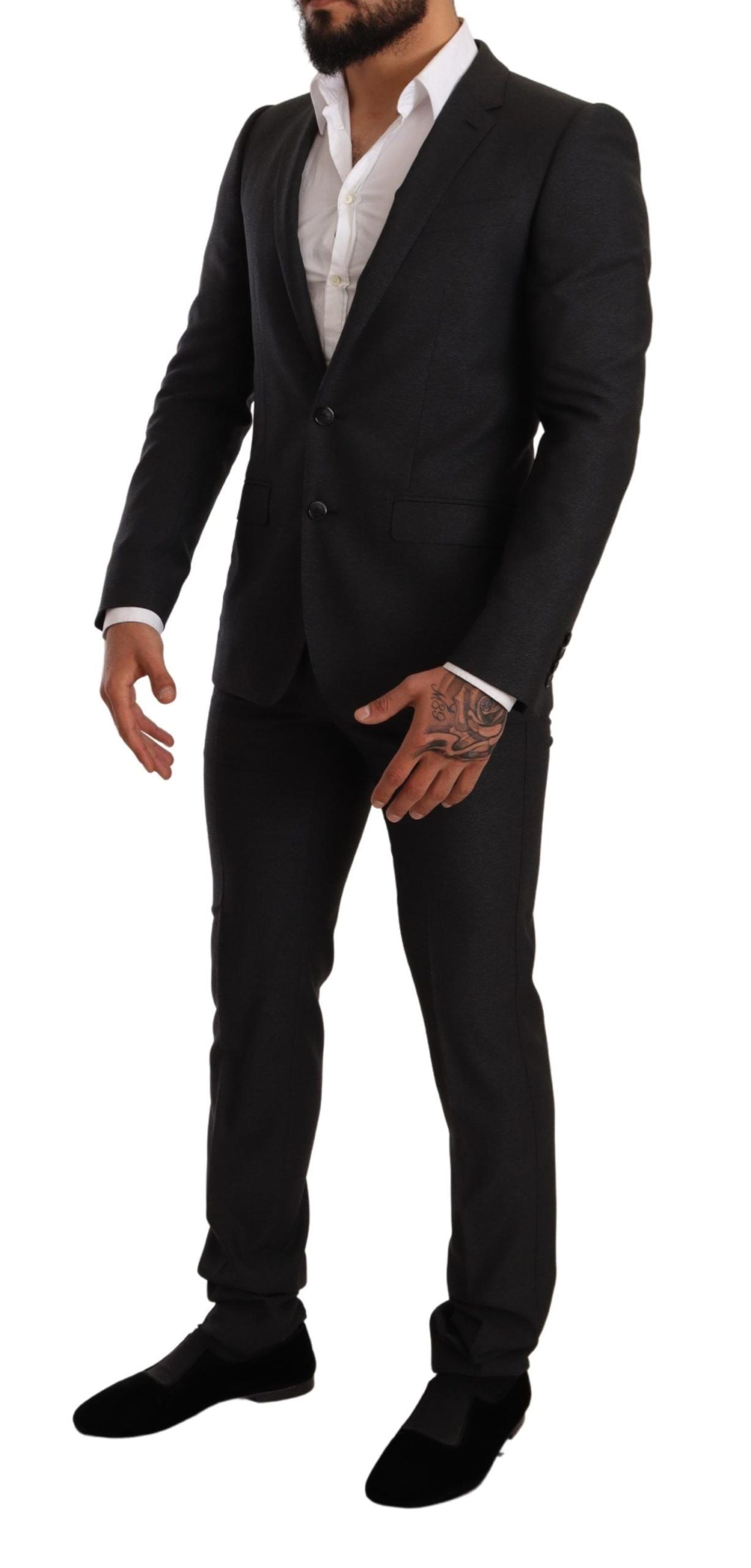Dolce &amp;amp; Gabbana Grå Ull MARTINI Slim Fit Set Kostym