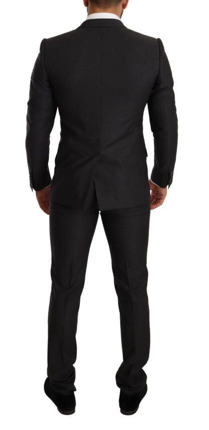 Dolce &amp;amp; Gabbana Grå Ull MARTINI Slim Fit Set Kostym
