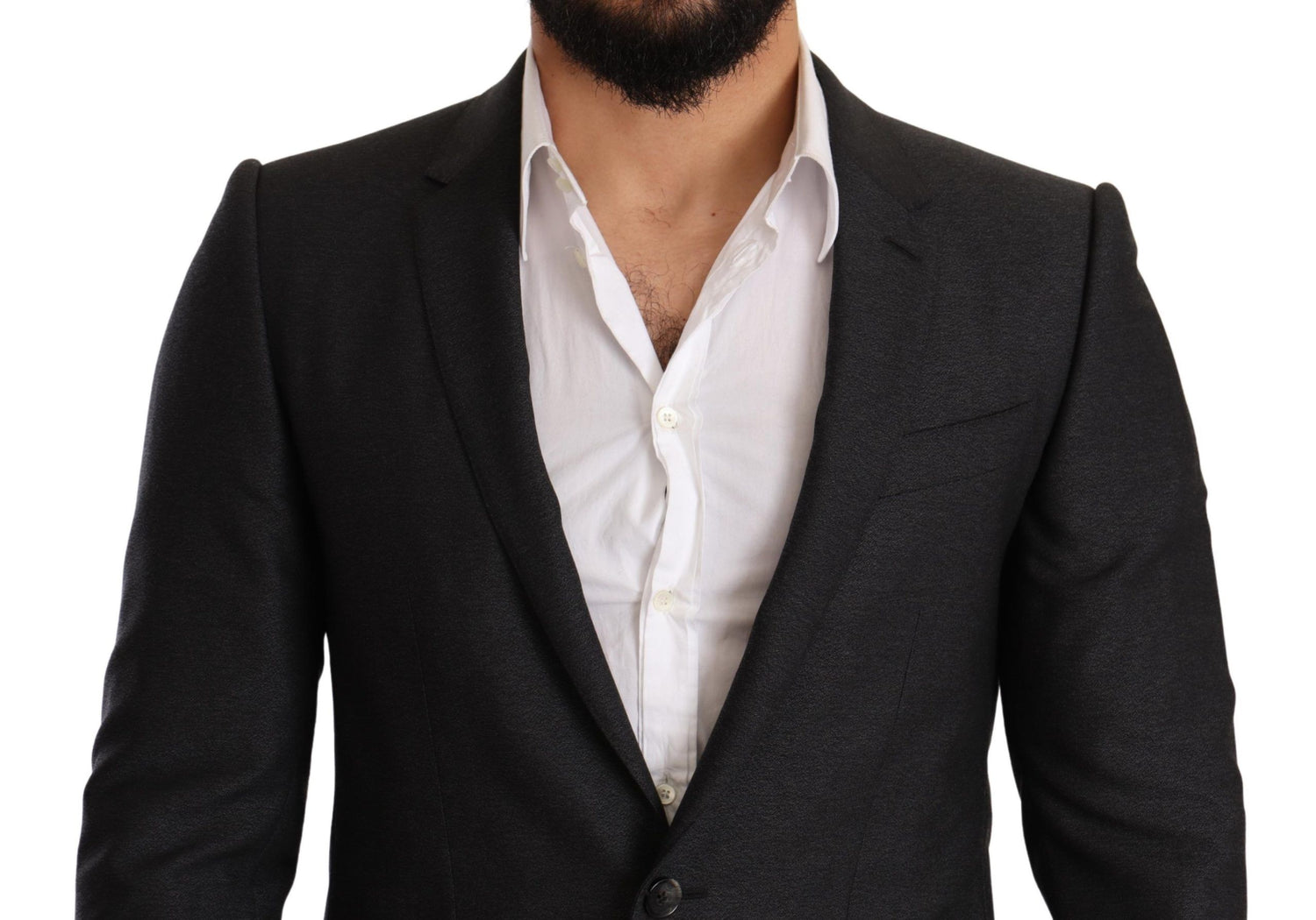 Dolce &amp;amp; Gabbana Grå Ull MARTINI Slim Fit Set Kostym