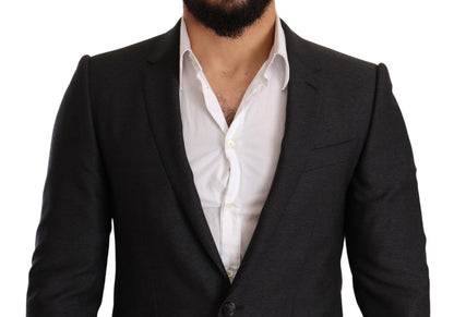 Dolce &amp;amp; Gabbana Grå Ull MARTINI Slim Fit Set Kostym