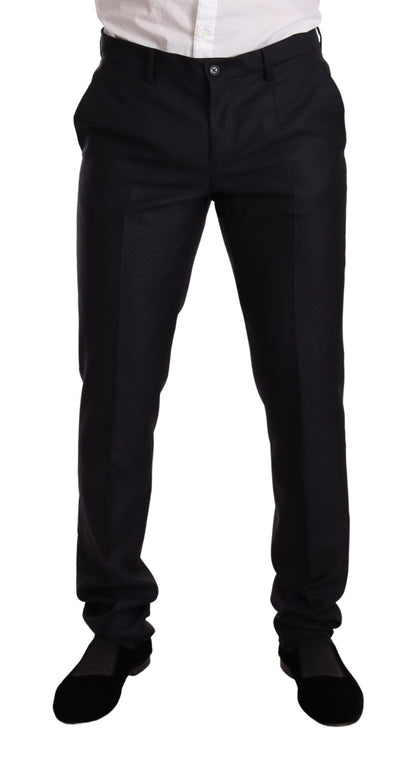 Dolce &amp;amp; Gabbana Blå Mönstrad MARTINI SLIM FIT 2-delad Kostym