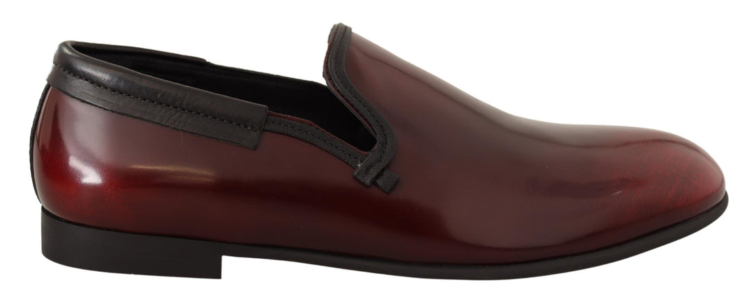 Dolce &amp; Gabbana Bordeaux Patent Leather Dress Loafers Shoes