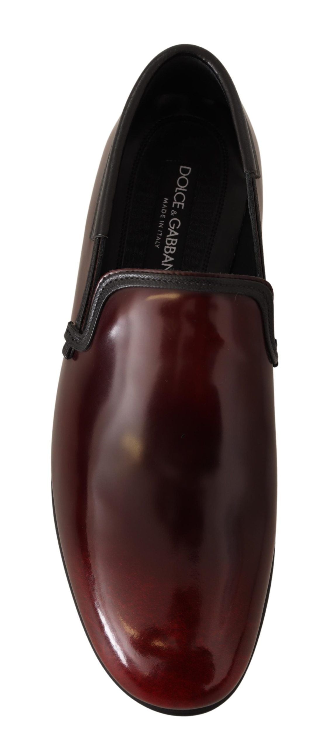 Dolce &amp; Gabbana Bordeaux Patent Leather Dress Loafers Shoes