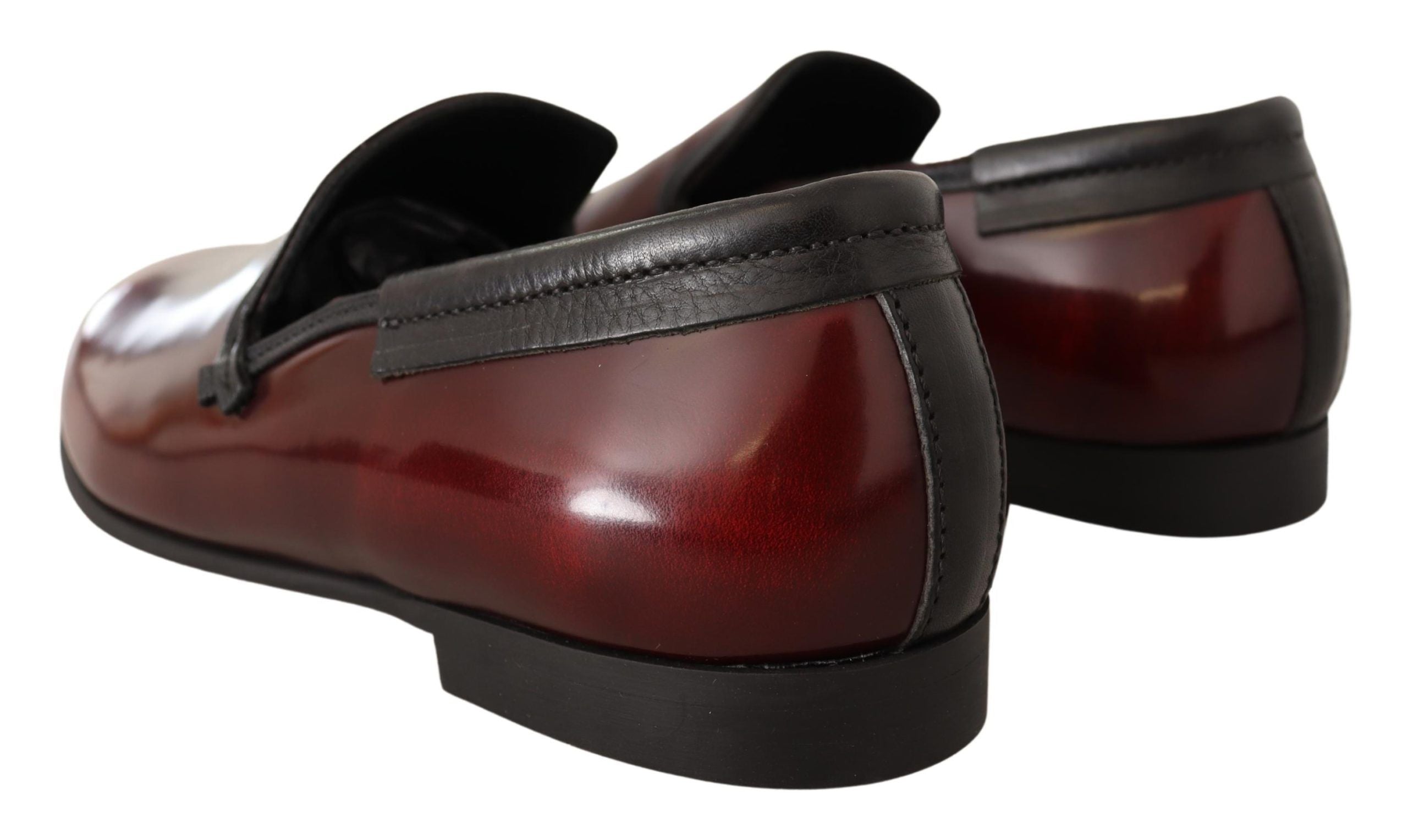 Dolce &amp; Gabbana Bordeaux Patent Leather Dress Loafers Shoes