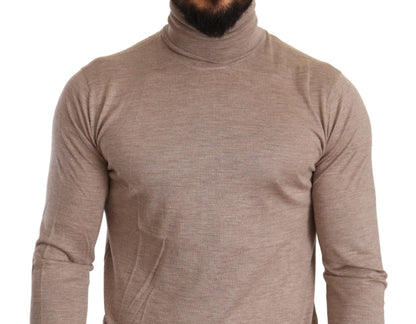 Dolce &amp; Gabbana Beige Cashmere Turtleneck Pullover Sweater