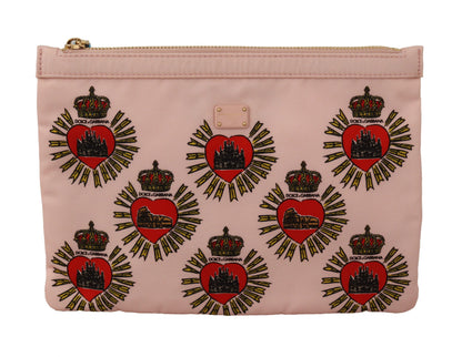 Dolce &amp;amp; Gabbana Kuvertväska Rosa D&amp;amp;G Logo Devotion Hjärta Necessär Plånbok
