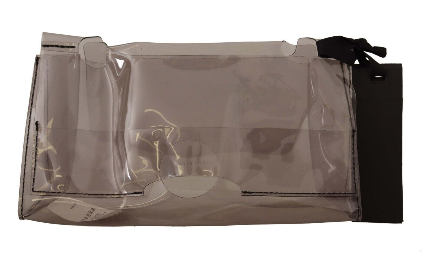 PINKO Svart Genomskinlig Plast Transparent Pungväska Kuvertväska