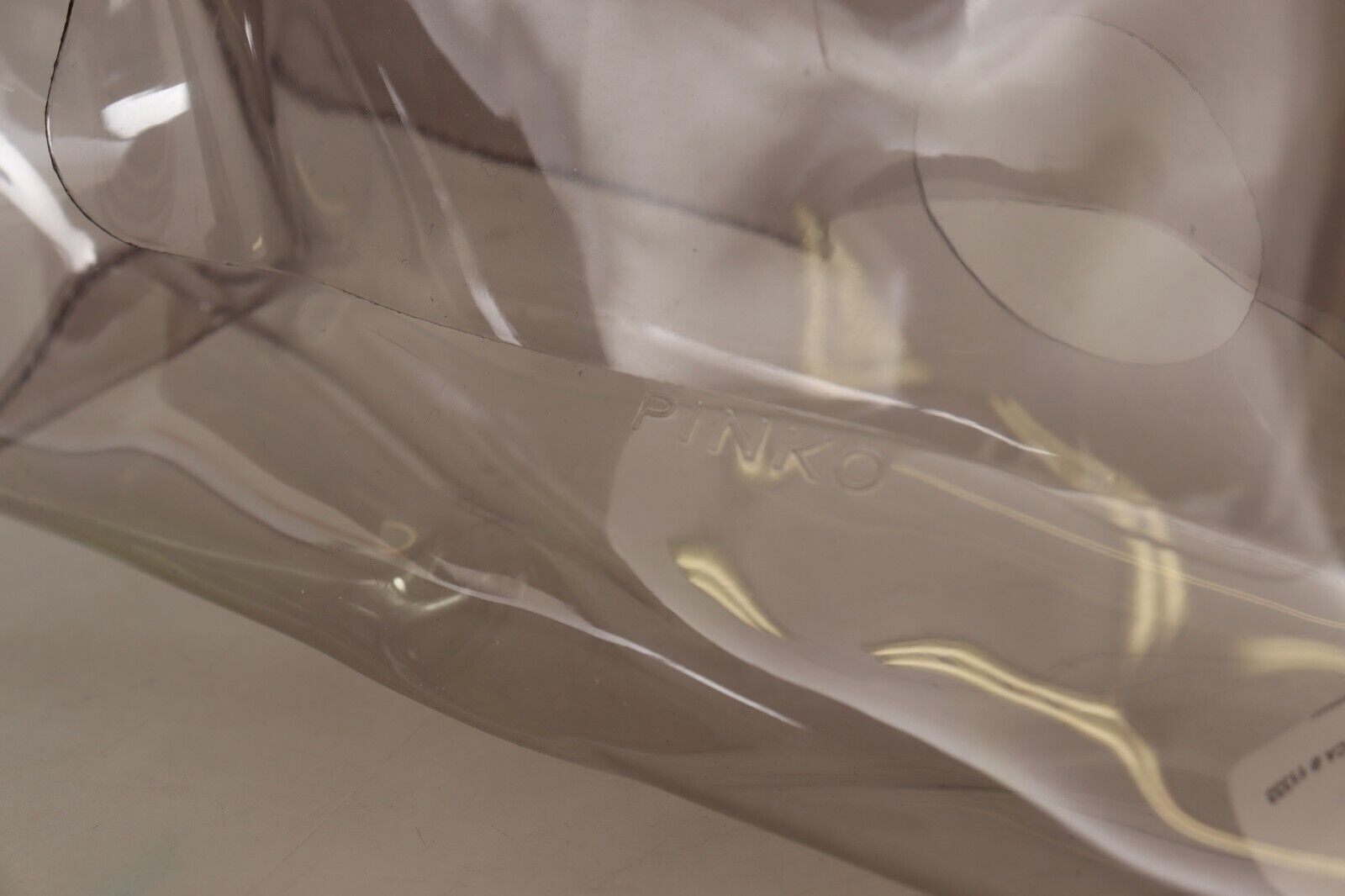 PINKO Svart Genomskinlig Plast Transparent Pungväska Kuvertväska