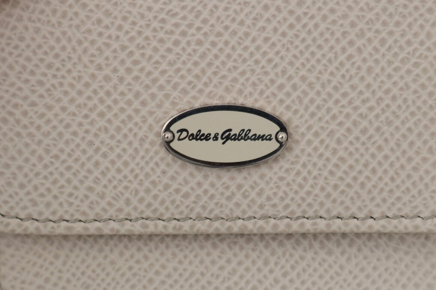 Dolce &amp;amp; Gabbana Vit Dauphine Läderväska med Plånbok och Kondomfodral